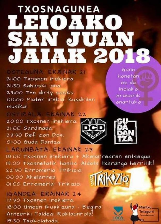 Programa de fiestas de Leioa 2018: Leioako San Juan Jaiak | El Correo